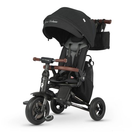 Tricicleta pentru copii Ultrapliabila QPlay Nova Deluxe, Reversibila, Roti EVA, 10-36 Luni, Negru