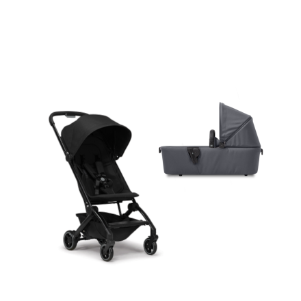 Carucior 2 in 1 pentru copii Joolz Aer+, cu landou, varianta noua, Space black