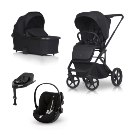 Детска количка 4 в 1, Cavoe MOI XL, с детско столче за кола Cybex Cloud G Plus и база G Base, Meteorite