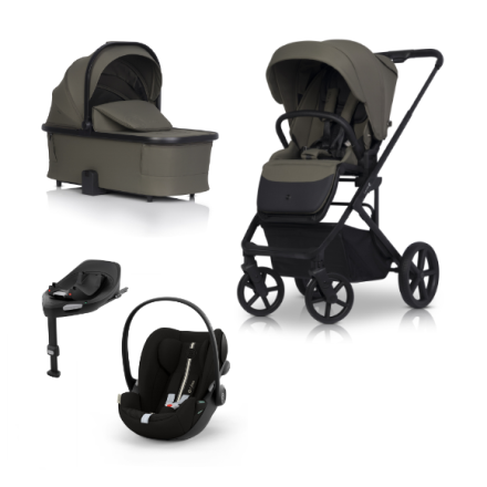 Carucior 4 in 1 pentru copii, Cavoe MOI XL, cu scoica Cybex Cloud G Plus si Baza G, Moss