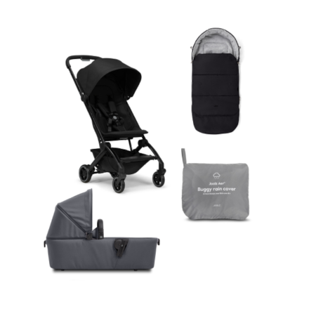 Pachet promotional 2 in 1 Joolz Aer +, cu sac pentru carucior si protectie de ploaie, Space Black