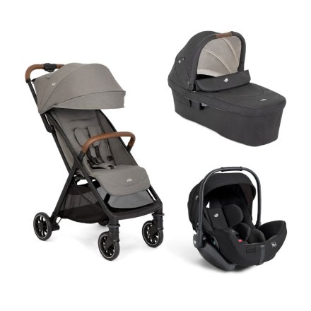 Carucior 3 in 1 pentru copii Joie Pact Pro, cu landou Ramble XL si scoica auto I-Level Pro, Pebble