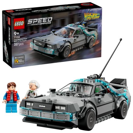 LEGO Speed ​​​​Champions Комплект за машина на времето Back to the Future 77256, модел DeLorean за деца и възрастни