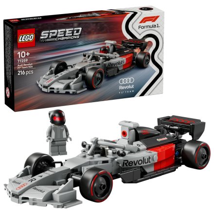 Set LEGO Speed Champions Masina de Curse Audi Revolut F1 Team R26 77259, Jucarie de Colectie Formula 1 pentru Copii