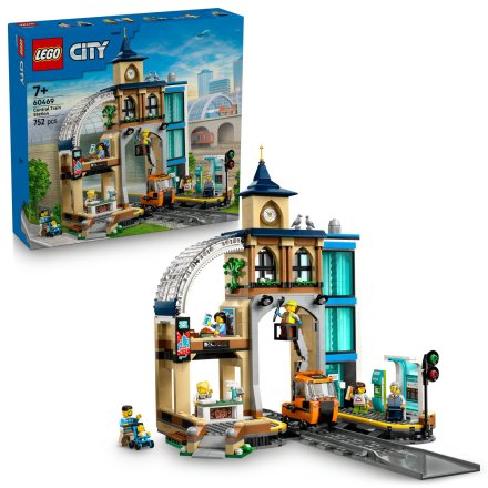 Set de Constructie cu Trenuri si Vehicule LEGO City Gara Centrala 60469, pentru copii