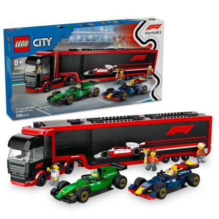 Σετ LEGO City F1 Truck με αγωνιστικά αυτοκίνητα F1 RB20 και AMR24, για παιδιά