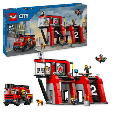 LEGO City Комплект пожарна станция и камион 60414, за деца
