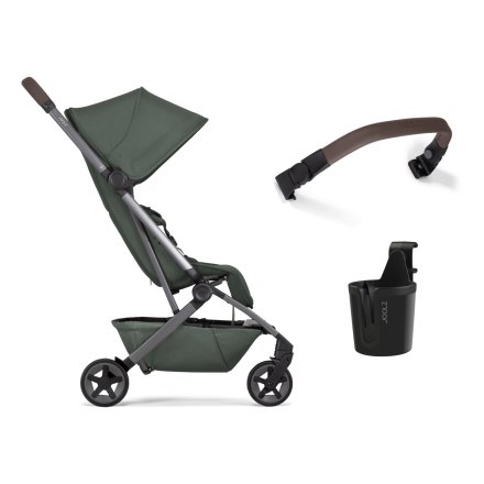 Pachet promotional Joolz Aer 2, cu bara si suport de pahar, Forest Green