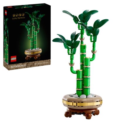 LEGO Botanicals Късметлийски бамбук 10344, Комплект за изграждане на изкуствени растения за възрастни