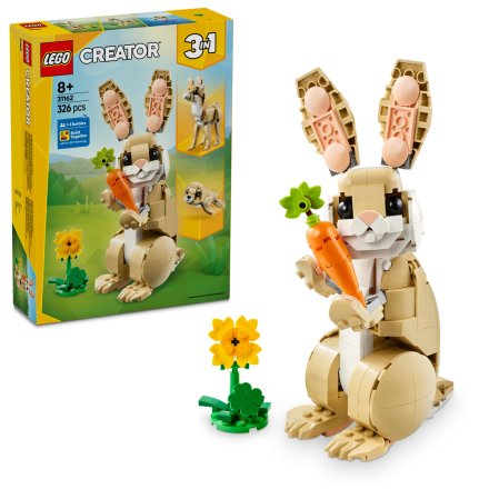 LEGO Creator 3 in 1 Iepuras dragalas 31162, Figurina Animal de Jucarie