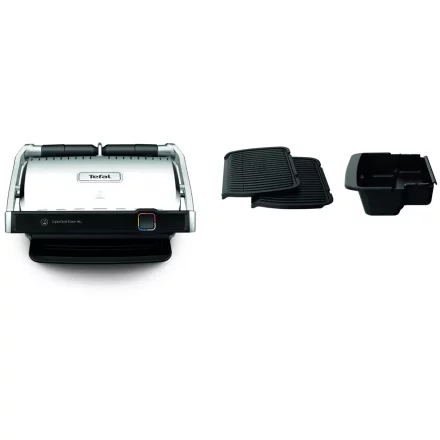Tefal OptiGrill Elite XL GC760D30 Έξυπνη Ηλεκτρική Ψησταριά, 2200W, 16 Αυτόματα Προγράμματα, Αισθητήρας Μαγειρέματος, Ανοξείδωτο Ατσάλι/Μαύρο