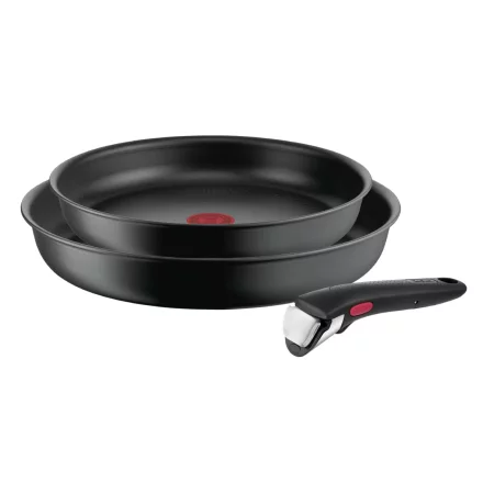 Tefal Ingenio Ultimate комплект от 3 части: тиган 22/26 см + подвижна дръжка, титанов, индукционен, черен