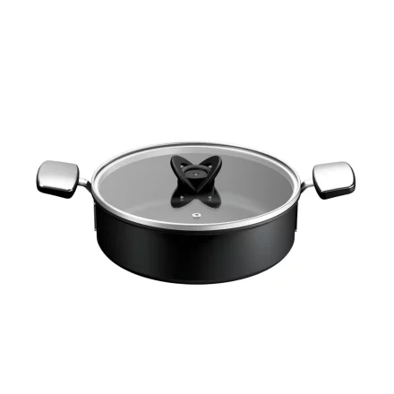 Тенджера Tefal Excellence 24 см с капак, 5 л, технология Fusion Core, термосигнал, индукция, черна