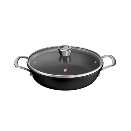 Tefal Excellence+ κατσαρόλα 24 cm με καπάκι, αντικολλητική επίστρωση, τεχνολογία Thermo-Signal, συμβατή με επαγωγή, μαύρο