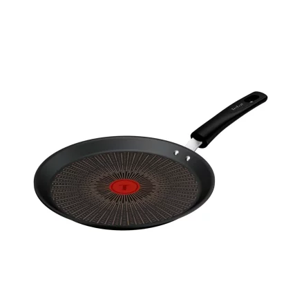 Тиган за палачинки Tefal Excellence+ 25 см, незалепващо покритие, технология Thermo-Signal, съвместим с индукция, черен