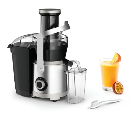 Сокоизстисквачка за плодове и зеленчуци Tefal Nutri XXL, 1000 W, 2 скорости, система против прокапване, черна/сребриста