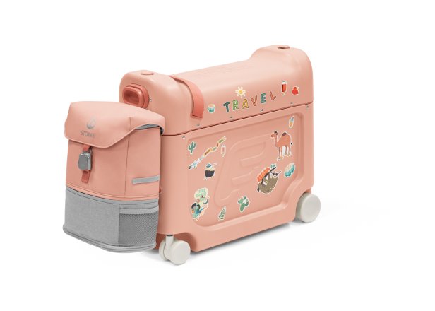Stokke JetKids BedBox V4, с разширяема раница, коралово розово