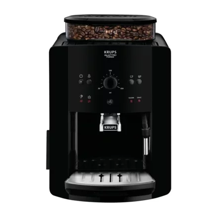 Krups Picto Arabica EA811010 Автоматична машина за еспресо, 1450 W, 15 бара, система Thermoblock, регулируема мелачка, компактен дизайн, черен цвят