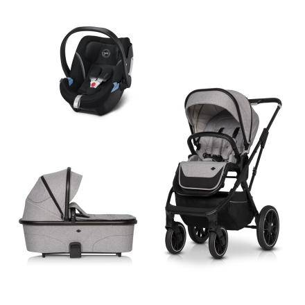 Carucior 3 in 1 pentru copii Cavoe Axo Comfort, cu landou si scoica Cybex Cloud G Plus