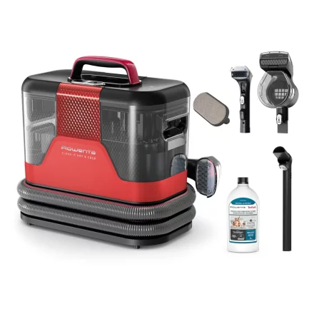 Aspirator tapiterie Rowenta Clean It Hot & Cold IN7020F0, 1150W, 13 kPa, PowerHeat, rosu-gri