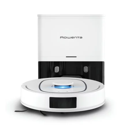 Aspirator robot Rowenta X-Plorer Serie 380 RR89U7E0, Statie golire automata, 8000 Pa, LiDAR 360, Perie anti-incalcire, Alb