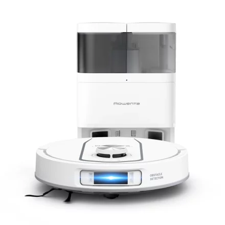 Aspirator robot Rowenta X-Plorer Serie 580 Max RR9547E0, Statie All-in-One, 10000 Pa, Mop extensibil, LiDAR 360, Alb