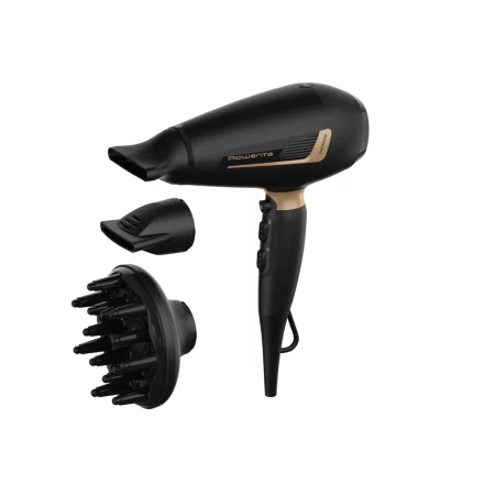 Uscator de par Rowenta Pro Expert CV8840F0, 2200W, 3 trepte temperatura, 2 viteze, Jet aer rece, 2 Concentratoare, Negru