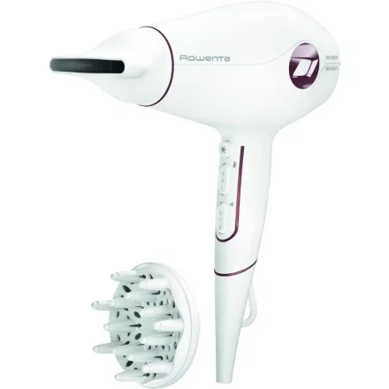 Uscator de par Rowenta Volumizer CV6135F0, 1800W, 3 trepte temperatura, 2 viteze, Jet aer rece, Concentrator, Difuzor, Alb