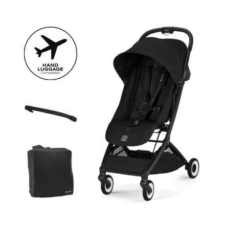 Pachet promotional Cybex Gold Orfeo, cu bara si geanta de transport, Magic Black cu cadru Black