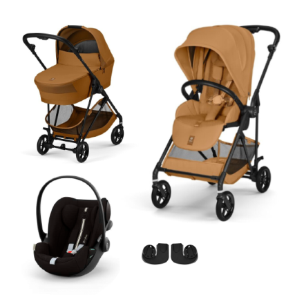 Παιδικό καρότσι Cybex Melio Carbon 3 σε 1, μοντέρνο, με πορτ-μπεμπέ και κέλυφος Cloud G Plus