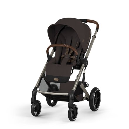 Carucior sport pentru copii Cybex Balios S Lux, flexibil, confortabil, Chocolate Brown cu cadru Taupe