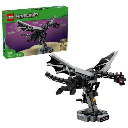 LEGO Minecraft Dragonul Ender 21595, Model de colectie cu aripi mobile si recompensa digitala
