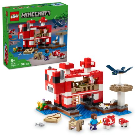 LEGO Minecraft Casa Mooshroom Casa Ciuper-vaca 21270, Set de constructie si ingrijire animale