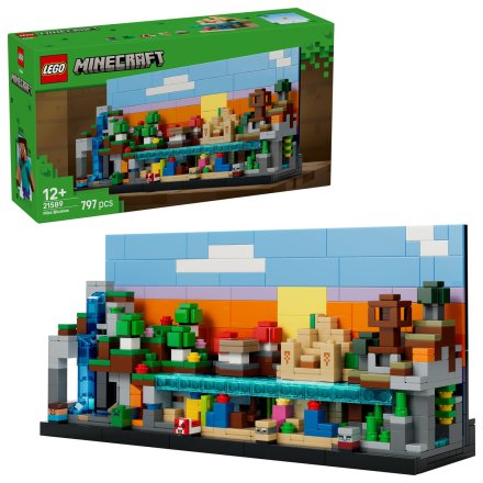 LEGO Minecraft Minibiomuri 21589, Set premium de colectie si etalare cu 5 microbiomuri