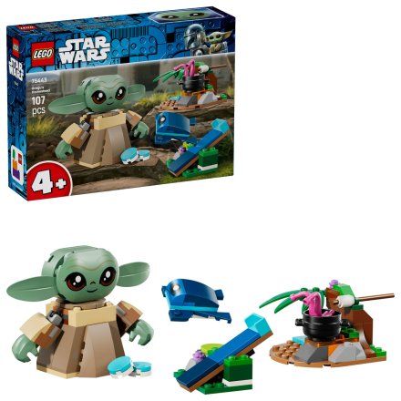 Lego Star Wars 75443 Casa lui Grogu, Set de Constructie Interactiv, 107 Piese, pentru Copii