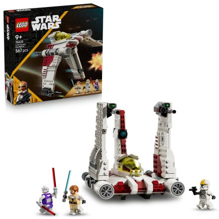 Lego Star Wars 75432 V-19 Torrent Starfighter, играчка с регулируеми крила и 2 героя