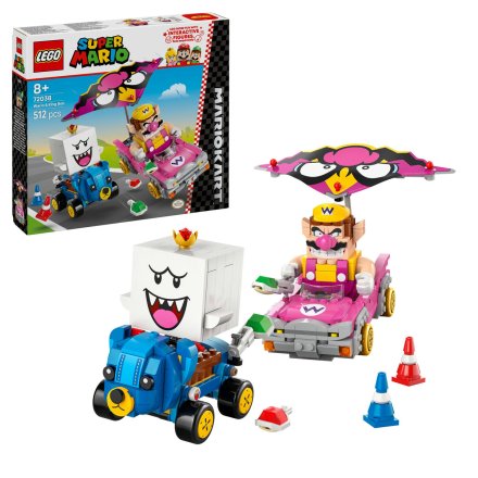 LEGO Super Mario Kart Wario and King Boo 72038, Интерактивен комплект с превозни средства Badwagon и Teddy Buggy