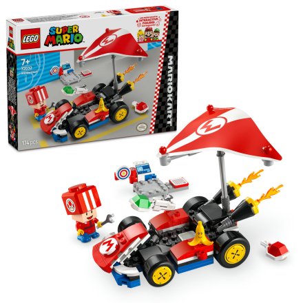 LEGO Super Mario Kart Стандартен картинг 72032, Комплект за сглобяване и състезания с фигурка на Super Glider и Toad