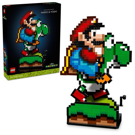 LEGO Super Mario World Марио и Йоши, Колекционерски пикселен комплект за възрастни