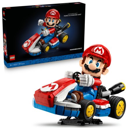 LEGO Super Mario Kart Mario si Standard Kart 72037, Model de Colectie si Expunere pentru Adulti