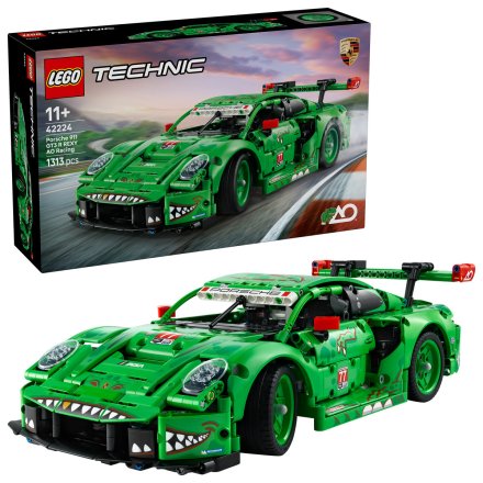 LEGO Technic Porsche 911 GT3 R REXY AO Racing 42224, Set de Curse, pentru Copii, 11+ Ani, 1.313 Piese