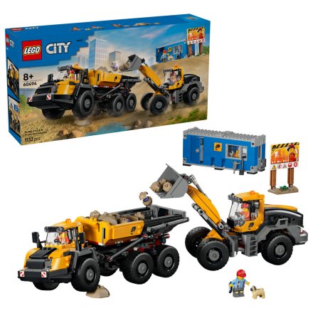 LEGO City Φορτηγό Ανατροπής και Εμπρόσθιος Φορτωτής 60494, Σετ Διπλού Εξοπλισμού με Κοντέινερ Γραφείου, 1.132 Τεμάχια