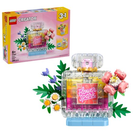LEGO Creator 3 in 1 Sticla de parfum cu flori decorativa 31383, Set Creativ, 286 Piese