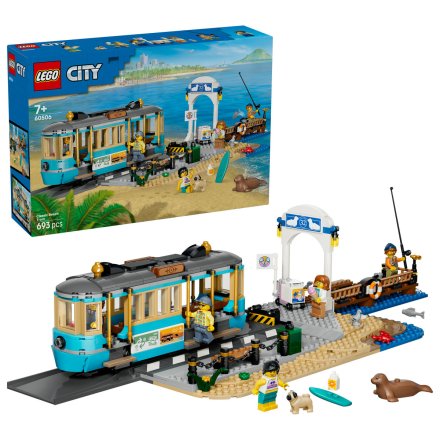 LEGO City 60506 Κλασικό Τραμ Παραλίας, Σετ Κατασκευών, με 5 Μίνι Φιγούρες και Αξεσουάρ, 7 ετών+, 693 Τεμάχια