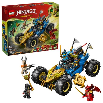 LEGO NINJAGO 71856 Masina Transformabila a lui Jay, Vehicul de Curse 2 in 1 cu 5 Minifigurine, 8 ani+, 387 Piese