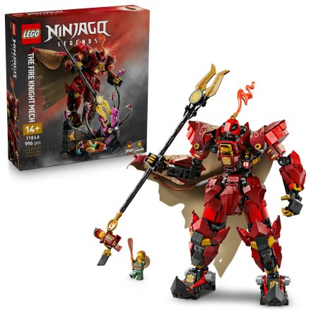 LEGO NINJAGO 71846 Robotul Cavaler al Focului, Model de Colectie Premium cu Pelerina si Sulita, 14 ani+