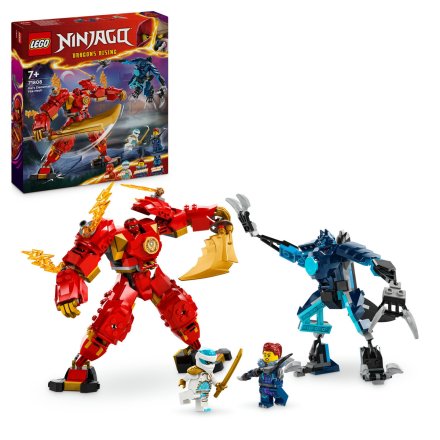 LEGO NINJAGO 71808 Robotul Stihie de Foc al lui Kai, Figurina de Actiune Personalizabila, 7 ani+, 4 Minifigurine
