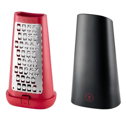 Razatoare Tefal Ingenio K4281034, inox, 2 fete de razuire, maner ergonomic, Rosu/Negru