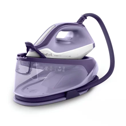 Statie de calcat Tefal Power Pro Compact SV6211E0, 2400W, 6.2 bari, jet abur 370g/min, rezervor 1.7L, Alb/Violet
