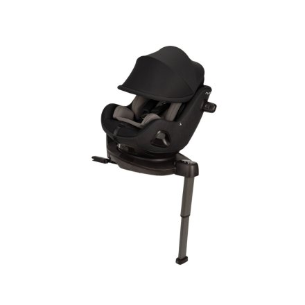 Scaun auto pentru copii Nuna PRUU Aire, 40-105 cm, rotativ 360°, cu baza ISOFIX integrata si capotina, Caviar